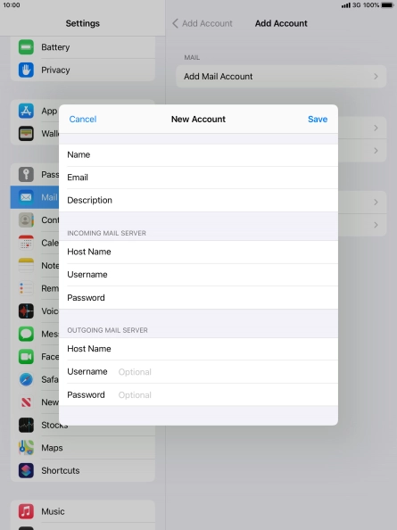 Press Username and key in the username for your email account. Please note that if you're using Vodafone's outgoing server, leave the username field empty. Press Username and key in the username for your email account. Please note that if you're using Vodafone's outgoing server, leave the username field empty.