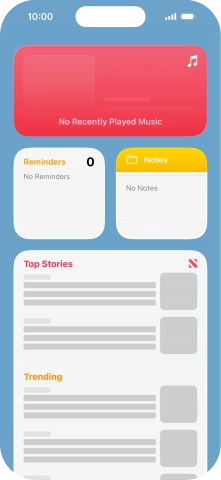 Slide your finger up or down on the screen to see more widgets. Slide your finger up or down on the screen to see more widgets.
