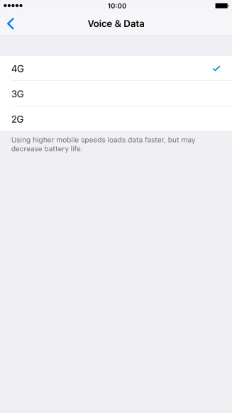 Press the required network mode. Press the required network mode.