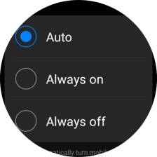 Press the required setting for mobile data usage. Press the required setting for mobile data usage.
