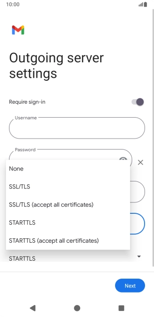 Press SSL/TLS. Press SSL/TLS.