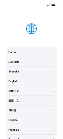 Press the required language. Press the required language.