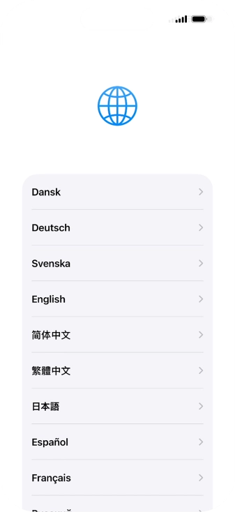 Press the required language. Press the required language.