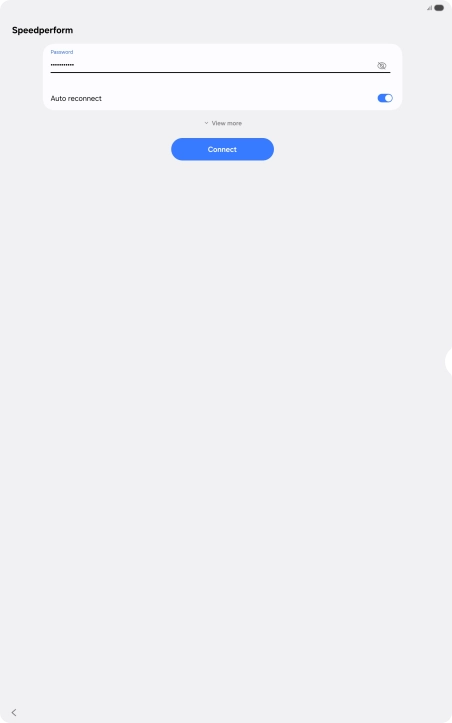 Key in the password for the Wi-Fi network and press Connect. Key in the password for the Wi-Fi network and press Connect.