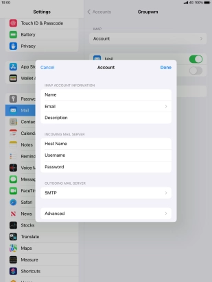 Press SMTP. Press SMTP.