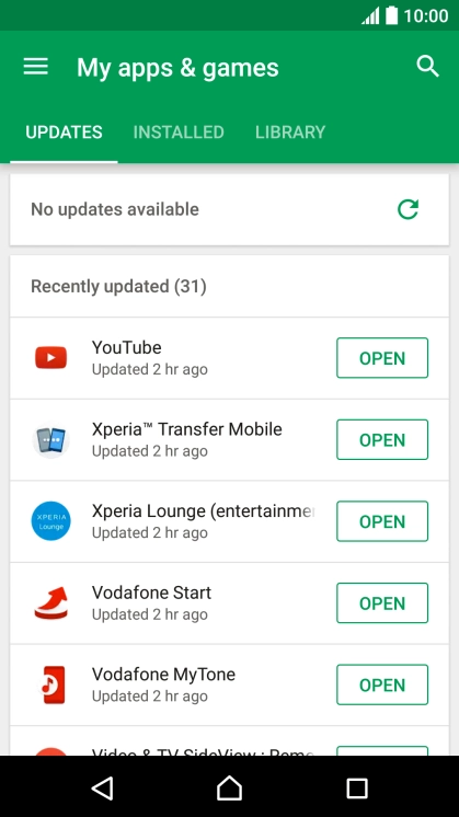 Press INSTALLED. Press INSTALLED.