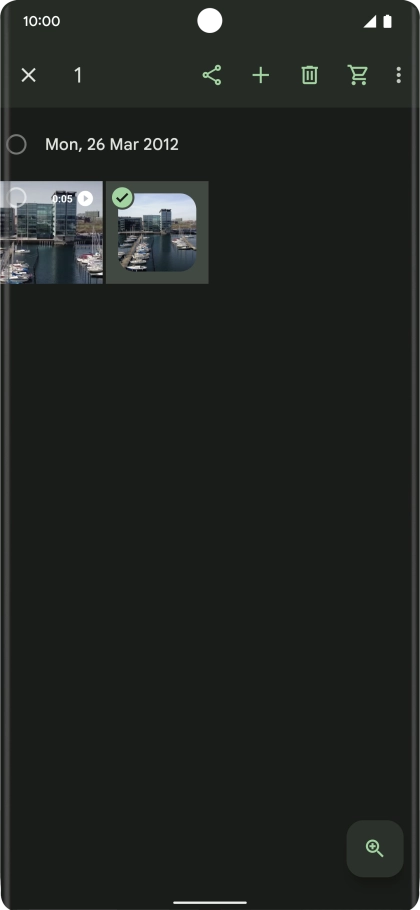 Press the required pictures or video clips to add them. Press the required pictures or video clips to add them.