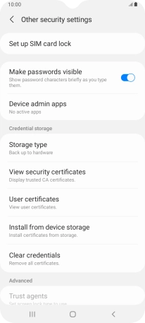 Press Set up SIM card lock. Press Set up SIM card lock.