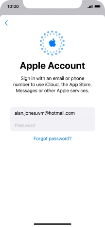 Press Password and key in the password for your Apple ID. Press Password and key in the password for your Apple ID.