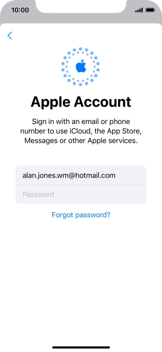 Press Password and key in the password for your Apple ID. Press Password and key in the password for your Apple ID.