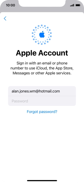Press Password and key in the password for your Apple ID. Press Password and key in the password for your Apple ID.