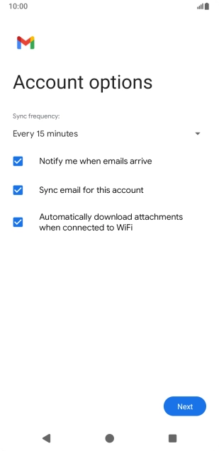 If this screen is displayed, you email account has been recognised and set up automatically. Follow the instructions on the screen to key in more information and finish setting up your email account. If this screen is displayed, you email account has been recognised and set up automatically. Follow the instructions on the screen to key in more information and finish setting up your email account.