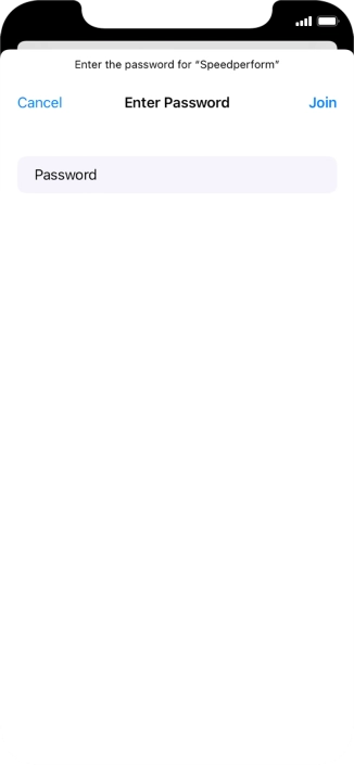 Key in the password for the Wi-Fi network and press Join. Key in the password for the Wi-Fi network and press Join.