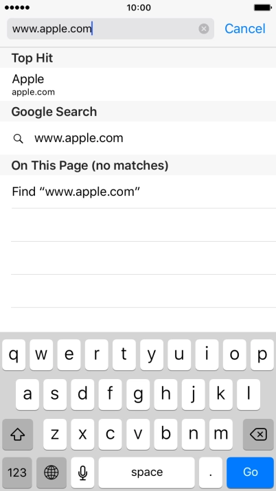 Key in the address of the required web page and press Go. Key in the address of the required web page and press Go.