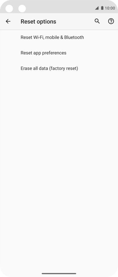 Press Erase all data (factory reset). Press Erase all data (factory reset).