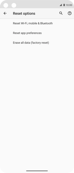 Press Erase all data (factory reset). Press Erase all data (factory reset).