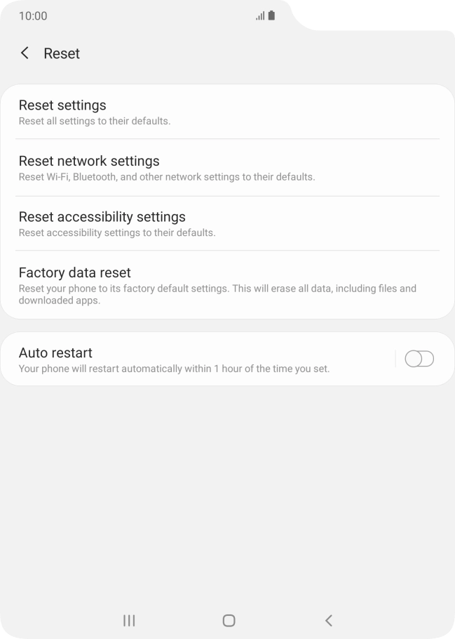 Press Factory data reset. Press Factory data reset.