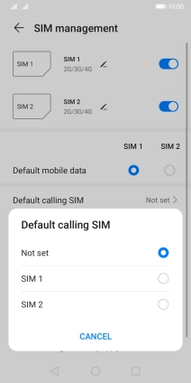 Press the required setting. Press the required setting.