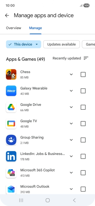 Press the required app. Press the required app.