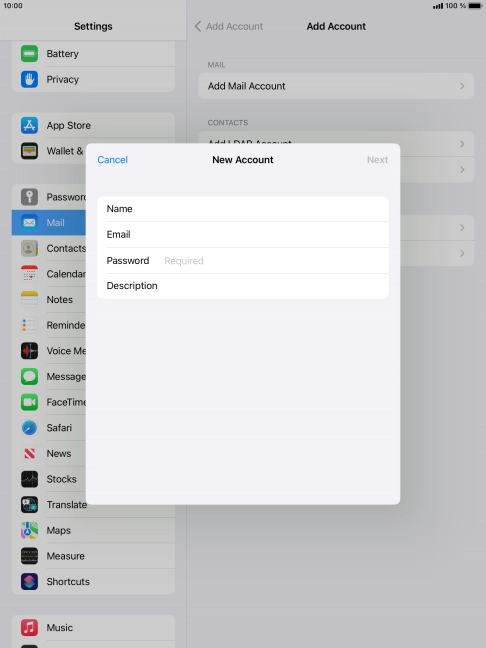 Press Password and key in the password for your email account. Press Password and key in the password for your email account.