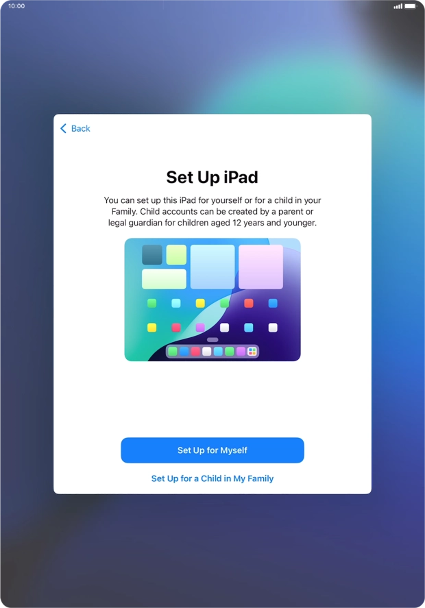 Press Set Up for Myself. Press Set Up for Myself.