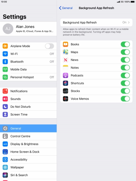Press Background App Refresh. Press Background App Refresh.
