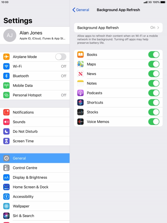 Press Background App Refresh. Press Background App Refresh.