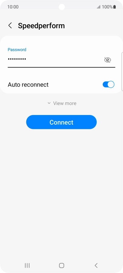 Key in the password for the Wi-Fi network and press Connect. Key in the password for the Wi-Fi network and press Connect.