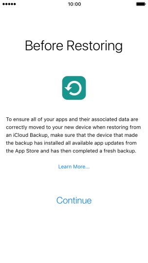 Press Continue. Press Continue.