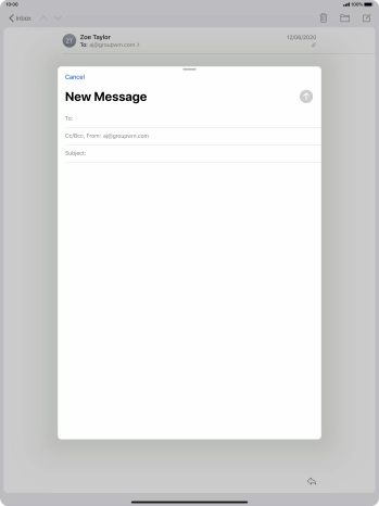 Press To: and key in the first letters of the recipient's name. Press To: and key in the first letters of the recipient's name.