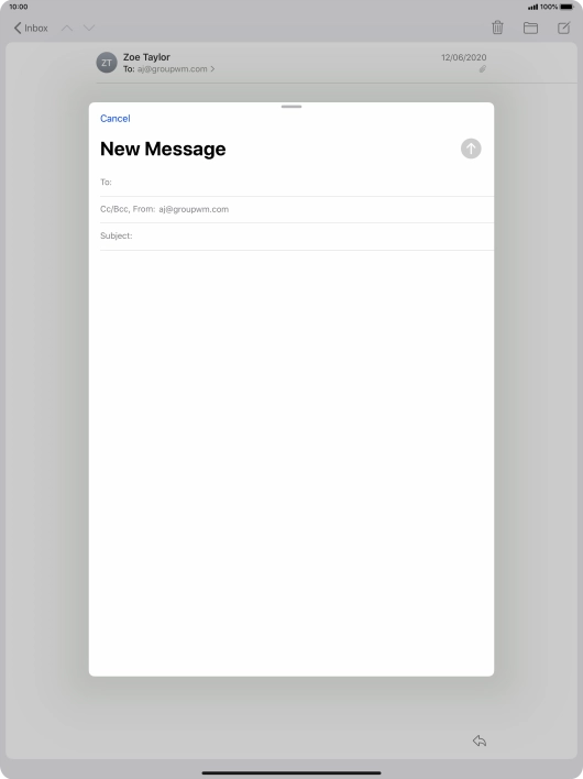 Press To: and key in the first letters of the recipient's name. Press To: and key in the first letters of the recipient's name.