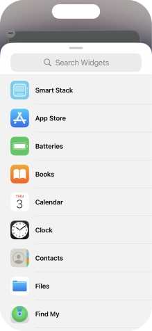 Press the required widget. Press the required widget.