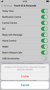 If you turn on the function, press Enable. If you turn on the function, press Enable.