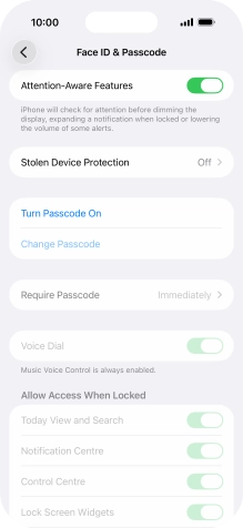 Press Turn Passcode On and key in a phone lock code of your own choice twice. Press Turn Passcode On and key in a phone lock code of your own choice twice.