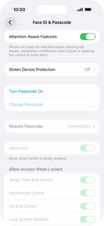 Press Turn Passcode On and key in a phone lock code of your own choice twice. Press Turn Passcode On and key in a phone lock code of your own choice twice.