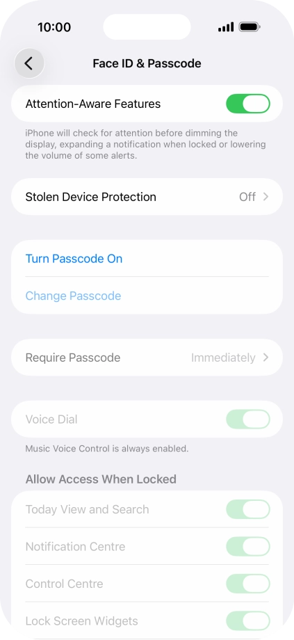 Press Turn Passcode On and key in a phone lock code of your own choice twice. Press Turn Passcode On and key in a phone lock code of your own choice twice.
