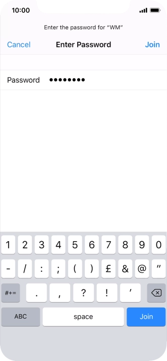 Key in the password for the Wi-Fi network and press Join. Key in the password for the Wi-Fi network and press Join.