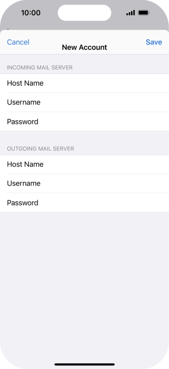 Press Save. Your email account has now been set up. To select more settings for incoming and outgoing server, proceed with the following steps. Press Save. Your email account has now been set up. To select more settings for incoming and outgoing server, proceed with the following steps.