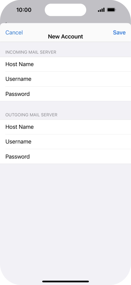 Press Save. Your email account has now been set up. To select more settings for incoming and outgoing server, proceed with the following steps. Press Save. Your email account has now been set up. To select more settings for incoming and outgoing server, proceed with the following steps.