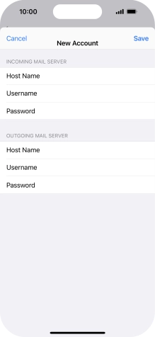 Press Save. Your email account has now been set up. To select more settings for incoming and outgoing server, proceed with the following steps. Press Save. Your email account has now been set up. To select more settings for incoming and outgoing server, proceed with the following steps.