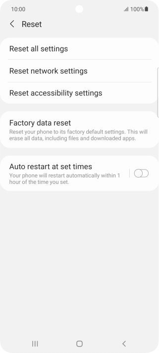 Press Factory data reset. Press Factory data reset.