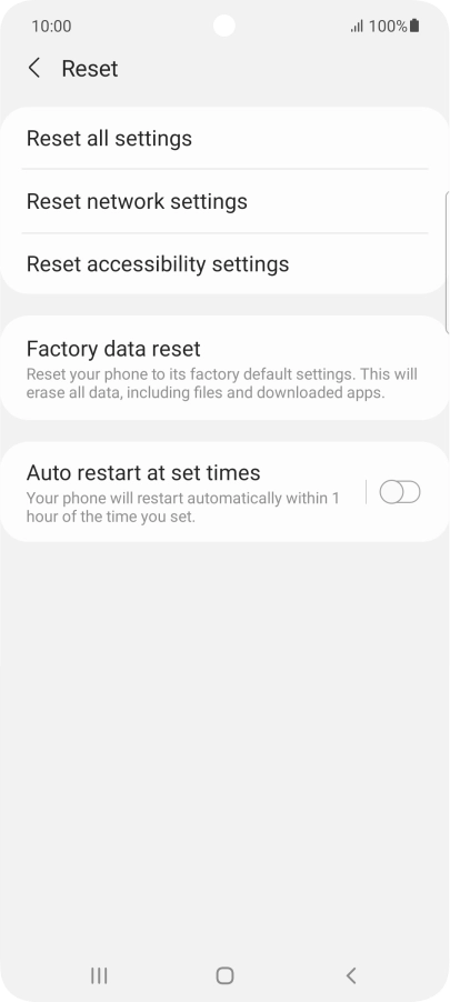 Press Factory data reset. Press Factory data reset.