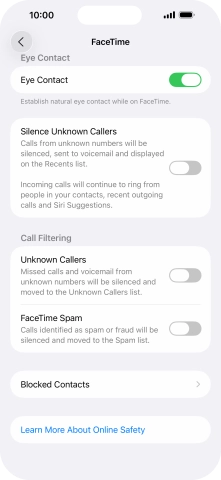 Press Blocked Contacts. Press Blocked Contacts.