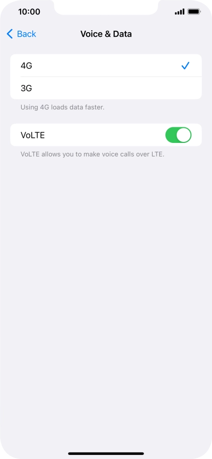 Press the required network mode. Press the required network mode.