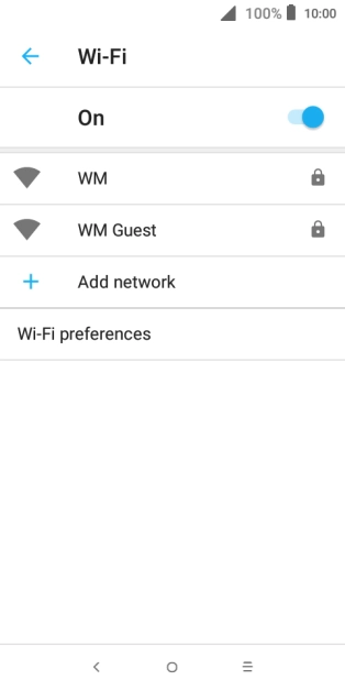 Press the required Wi-Fi network. Press the required Wi-Fi network.