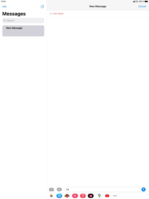 Press the send icon. Press the send icon.