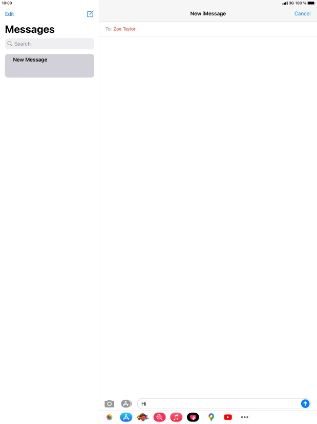 Press the send icon. Press the send icon.