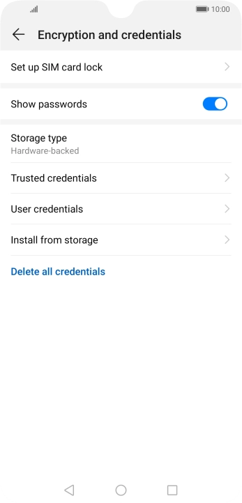 Press Set up SIM card lock. Press Set up SIM card lock.