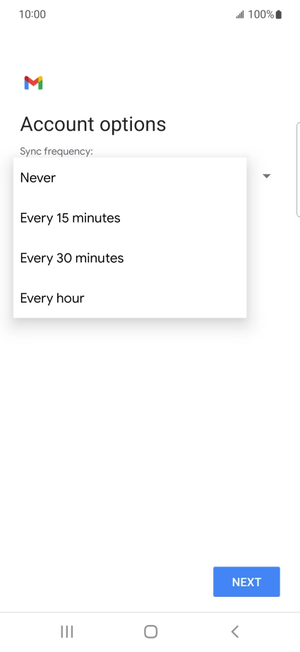 Press the required setting. Press the required setting.