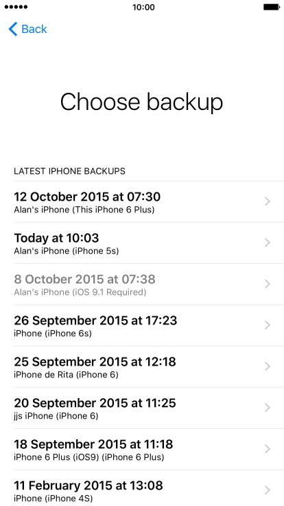 Press the required backup and your phone restores the contents of the selected backup. Follow the instructions on the screen to complete the activation. Press the required backup and your phone restores the contents of the selected backup. Follow the instructions on the screen to complete the activation.